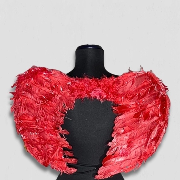 NWOT Handcrafted Feather Devil Angel Wings Costume Backpack-Style Red One Size - Picture 1 of 5